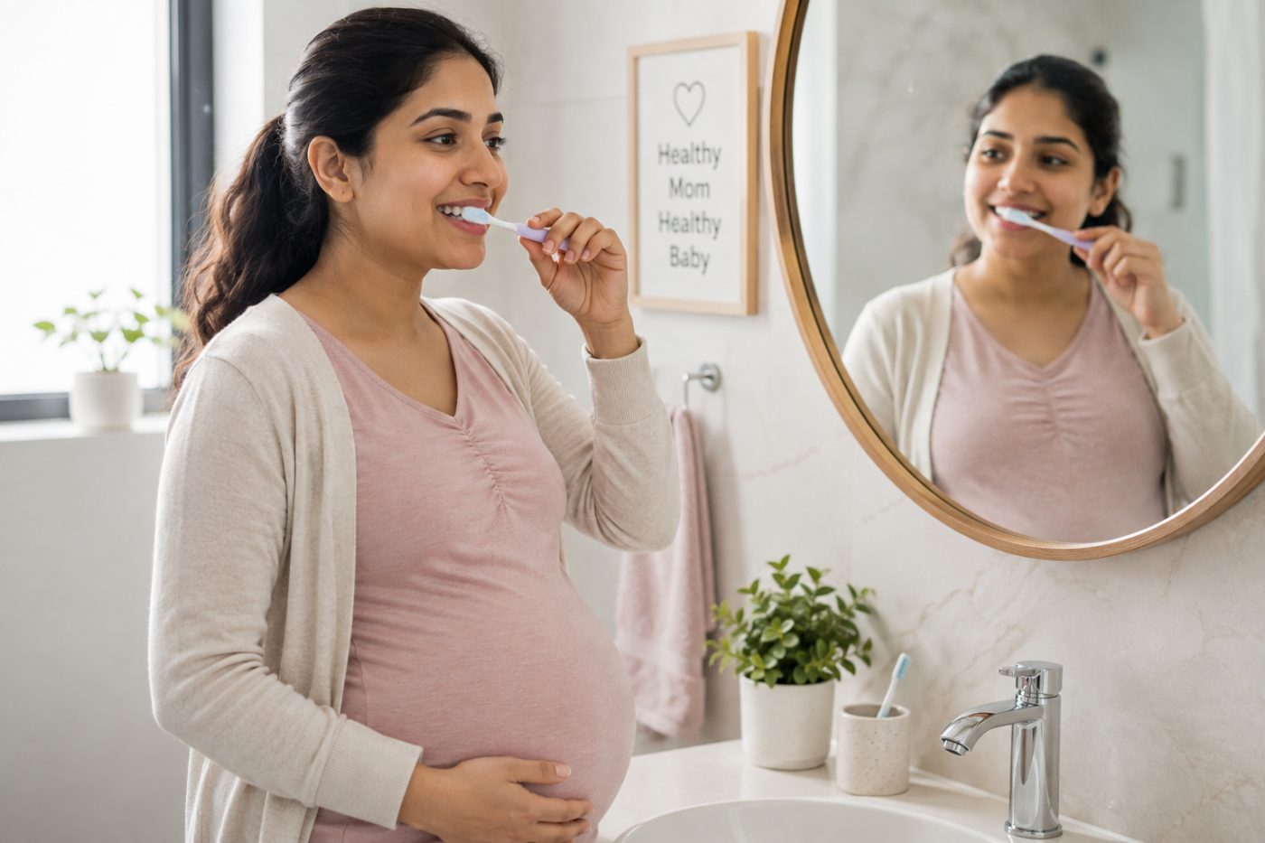 Bleeding gums during pregnancy explained by dentist at The White Dental Practice, your 'dental clinic near me', in Mankapur Nagpur
