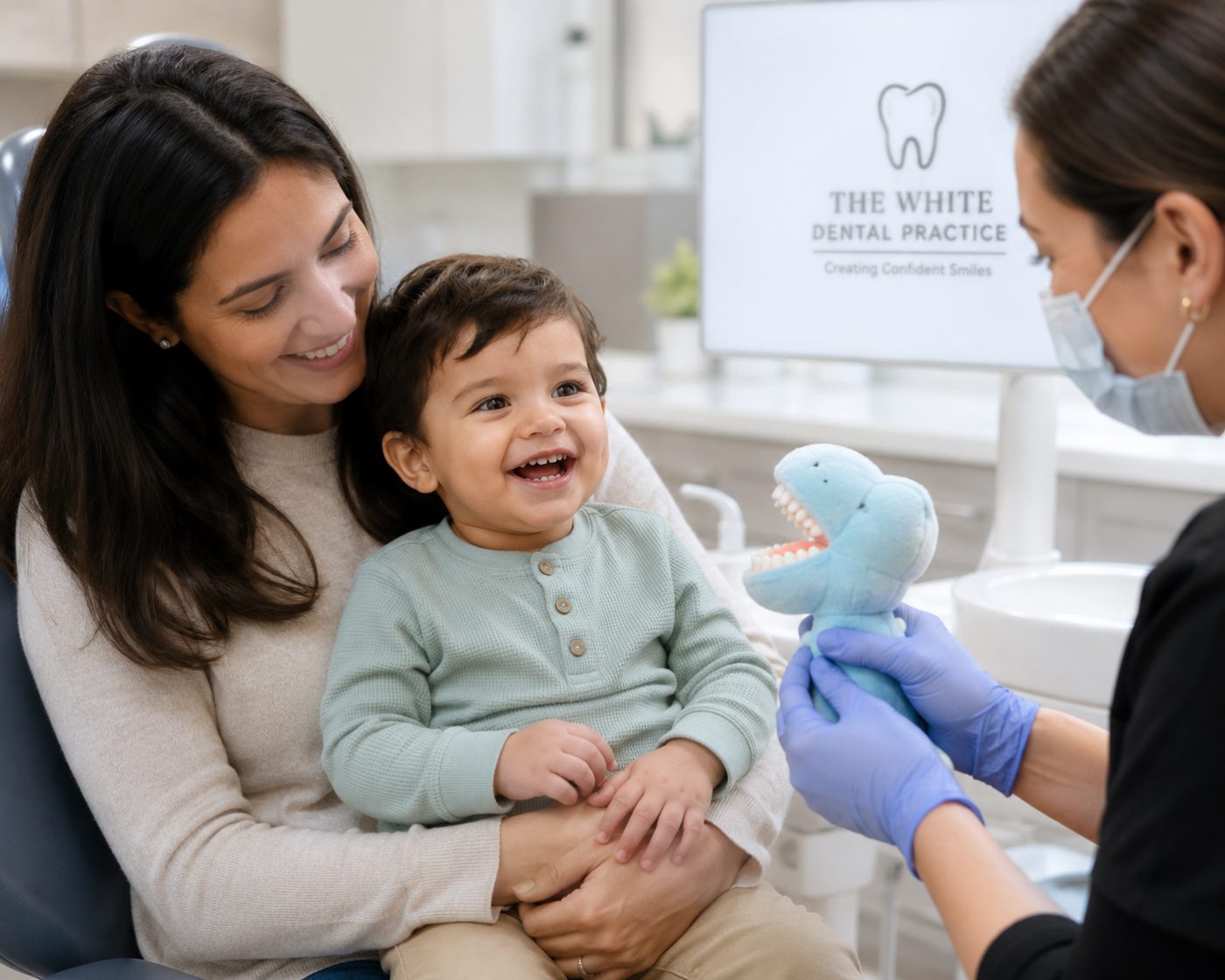 Child's first dental visit experience by dentist at The White Dental Practice, your 'dental clinic near me', in Mankapur Nagpur