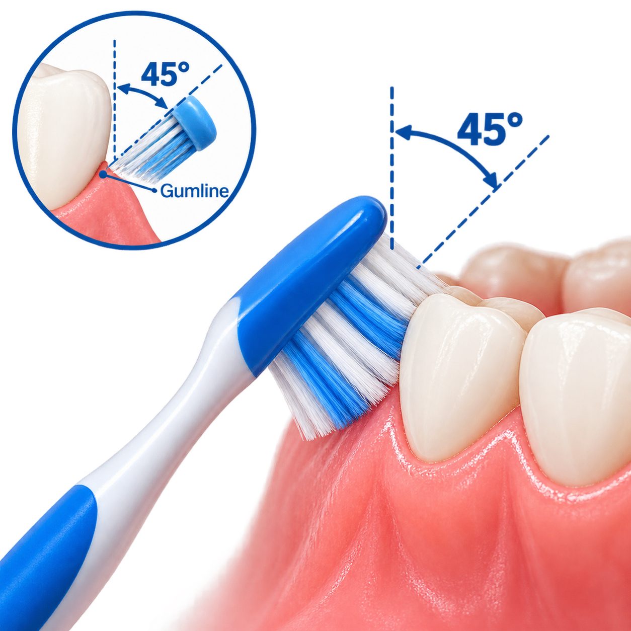 Correct tooth brushing technique demonstrated by dentist at The White Dental Practice, your 'dental clinic near me', in Mankapur Nagpur