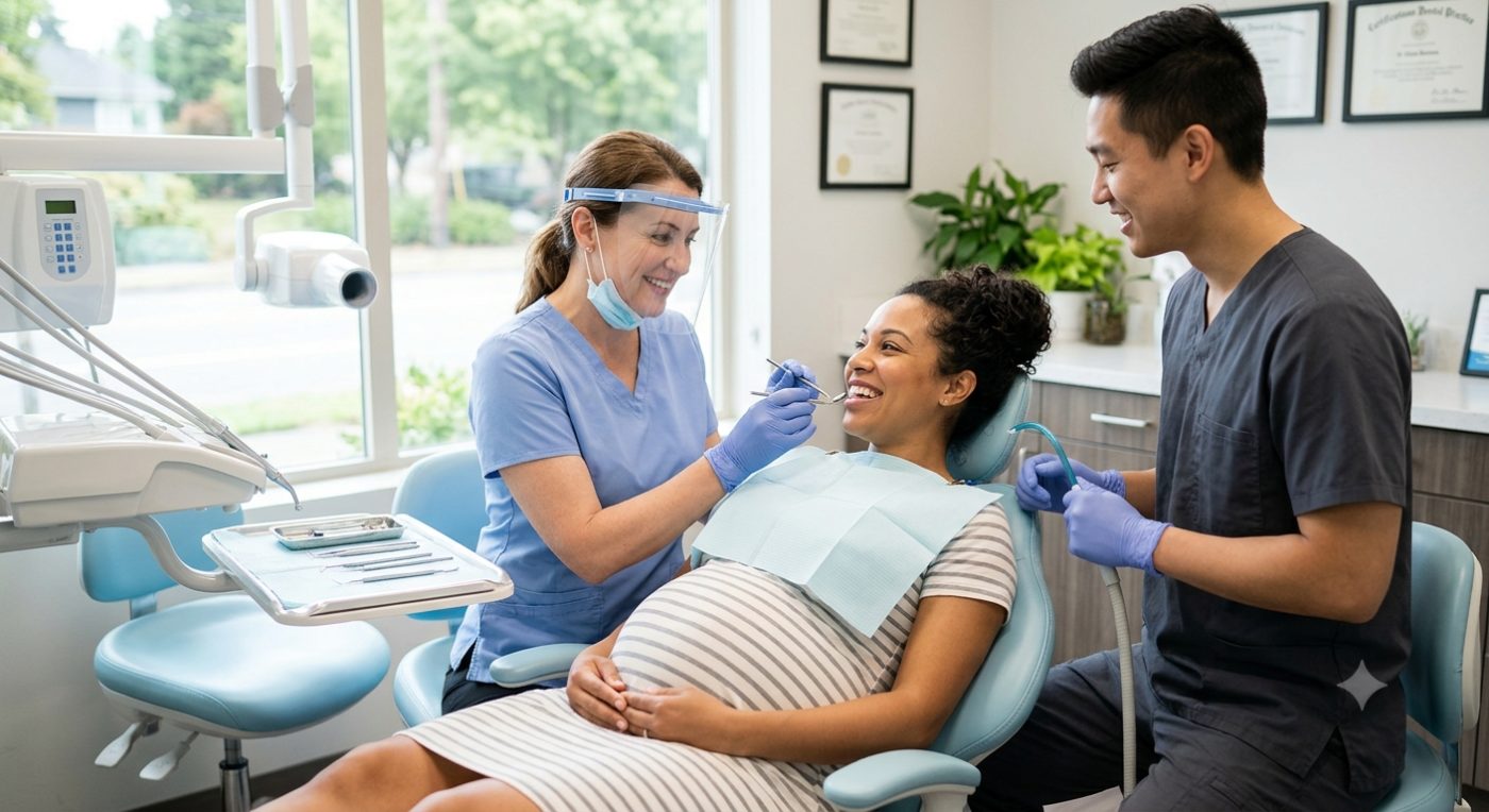Dental treatment during pregnancy explained by dentist at The White Dental Practice, your 'dental clinic near me', in Mankapur Nagpur