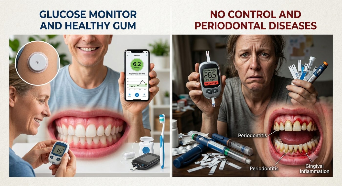 How diabetes affects teeth and gums explained by dentist at The White Dental Practice, your 'dental clinic near me', in Mankapur Nagpur