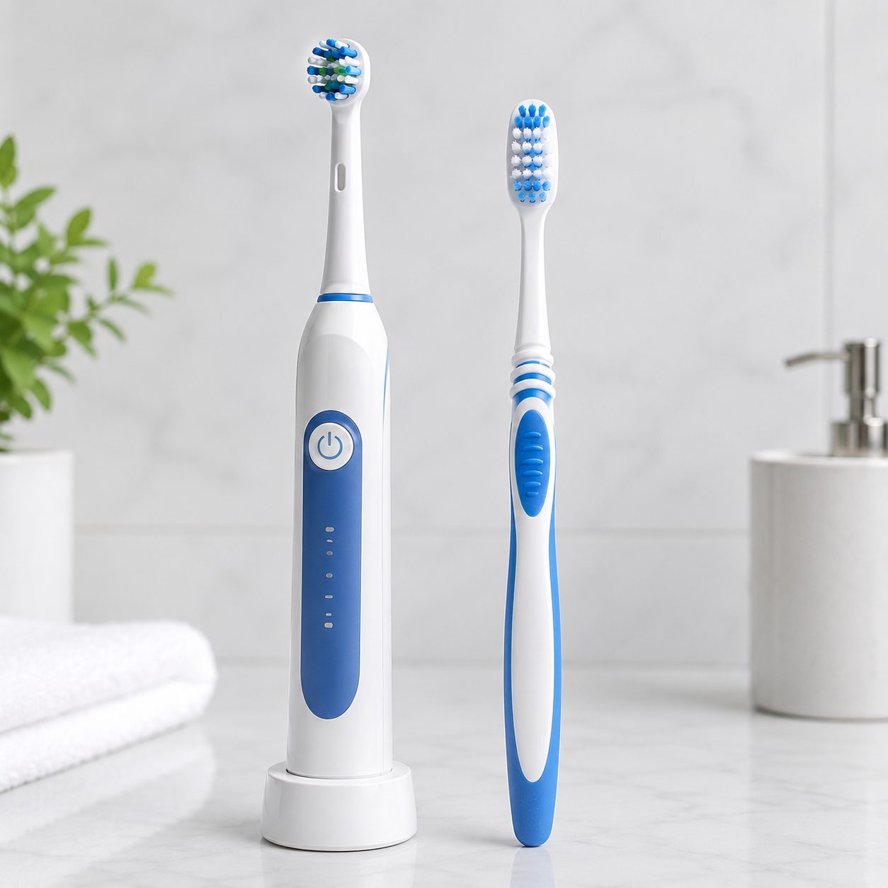 Electric versus manual toothbrush compared by dentist at The White Dental Practice, your 'dental clinic near me', in Mankapur Nagpur