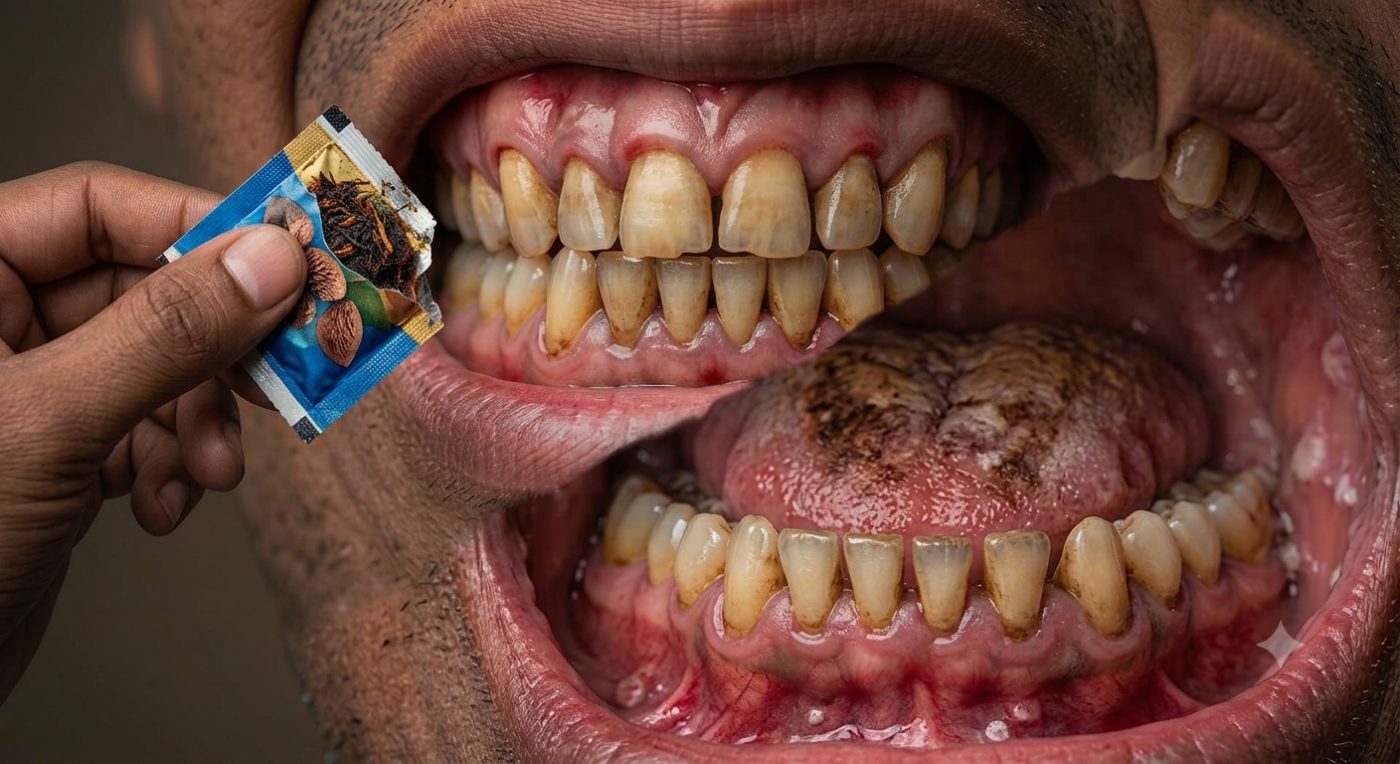 How gutka and pan masala affect oral cancer risk explained by dentist at The White Dental Practice, your 'dental clinic near me', in Mankapur Nagpur