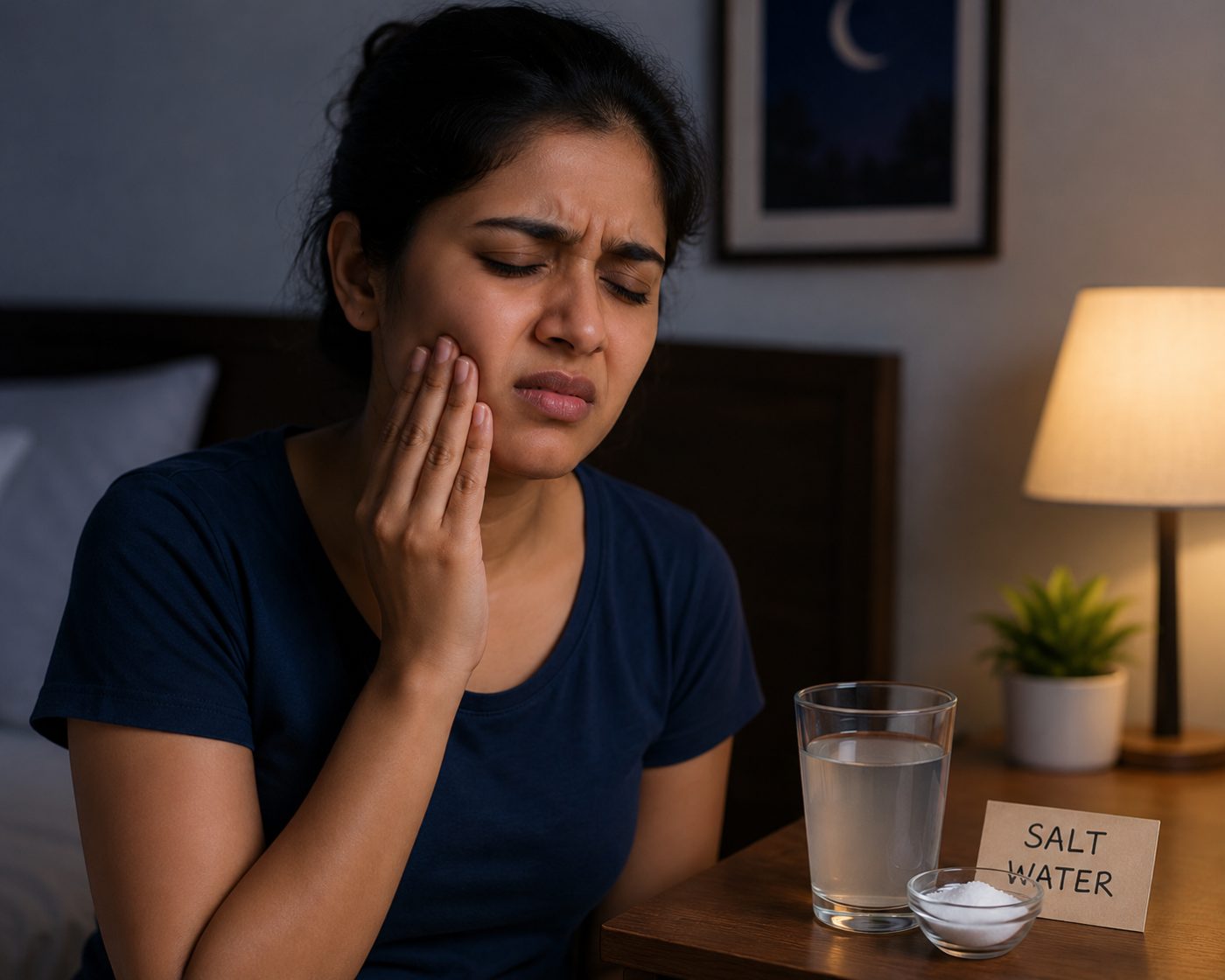 Managing a severe toothache at night shown by dentist at The White Dental Practice, your 'dental clinic near me', in Mankapur Nagpur