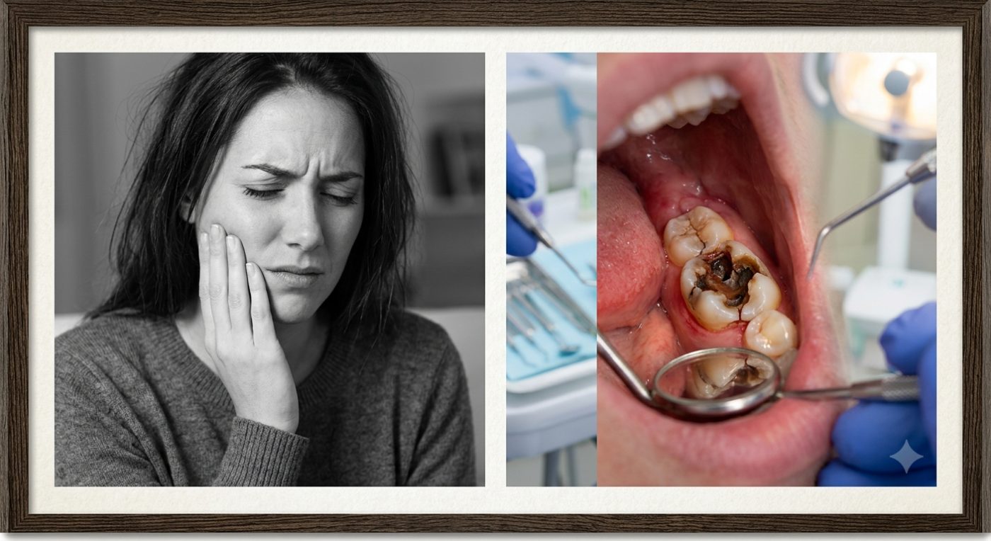 Signs you need a root canal shown by dentist at The White Dental Practice, your 'dental clinic near me', in Mankapur Nagpur