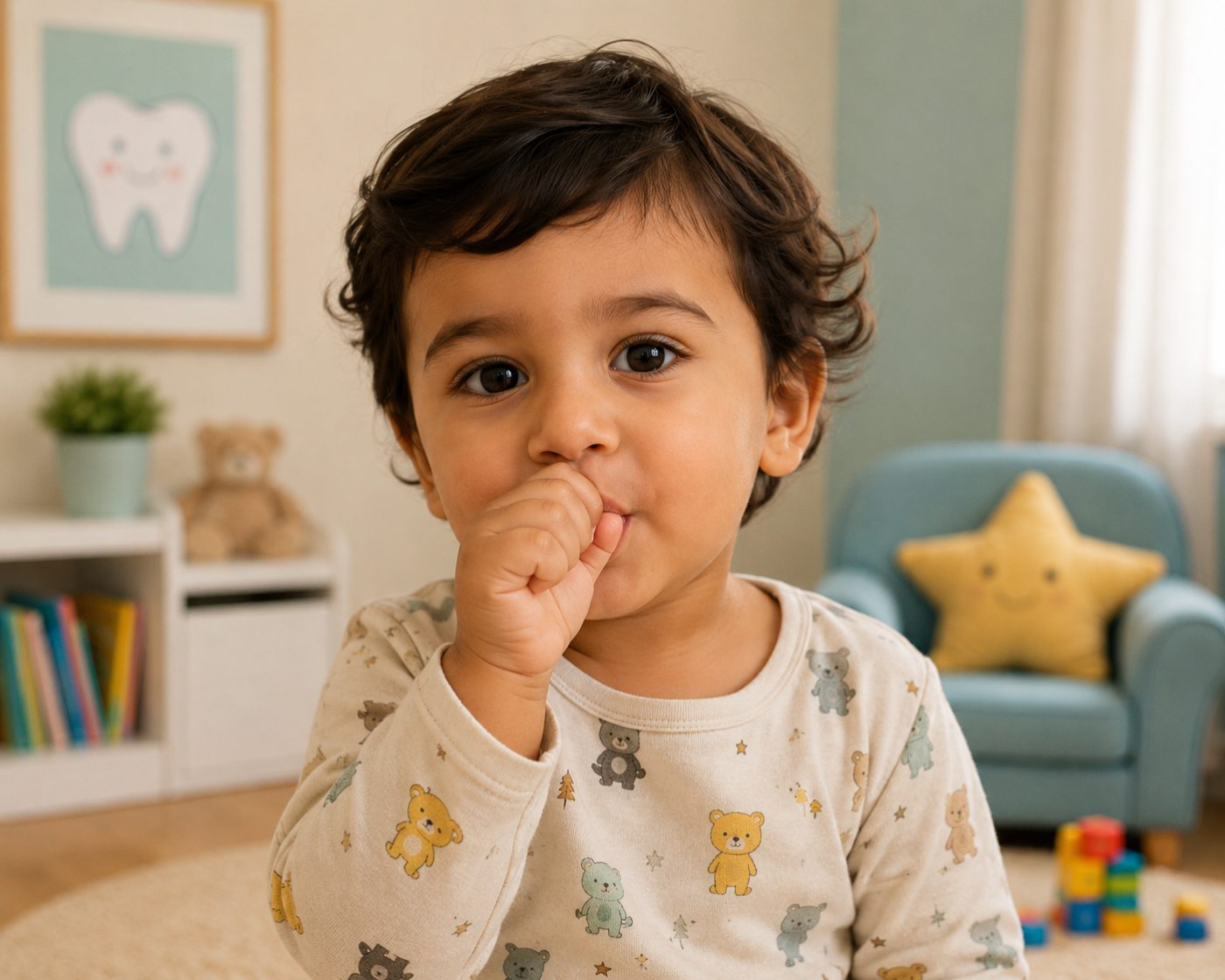 Stopping child thumb-sucking guidance by dentist at The White Dental Practice, your 'dental clinic near me', in Mankapur Nagpur