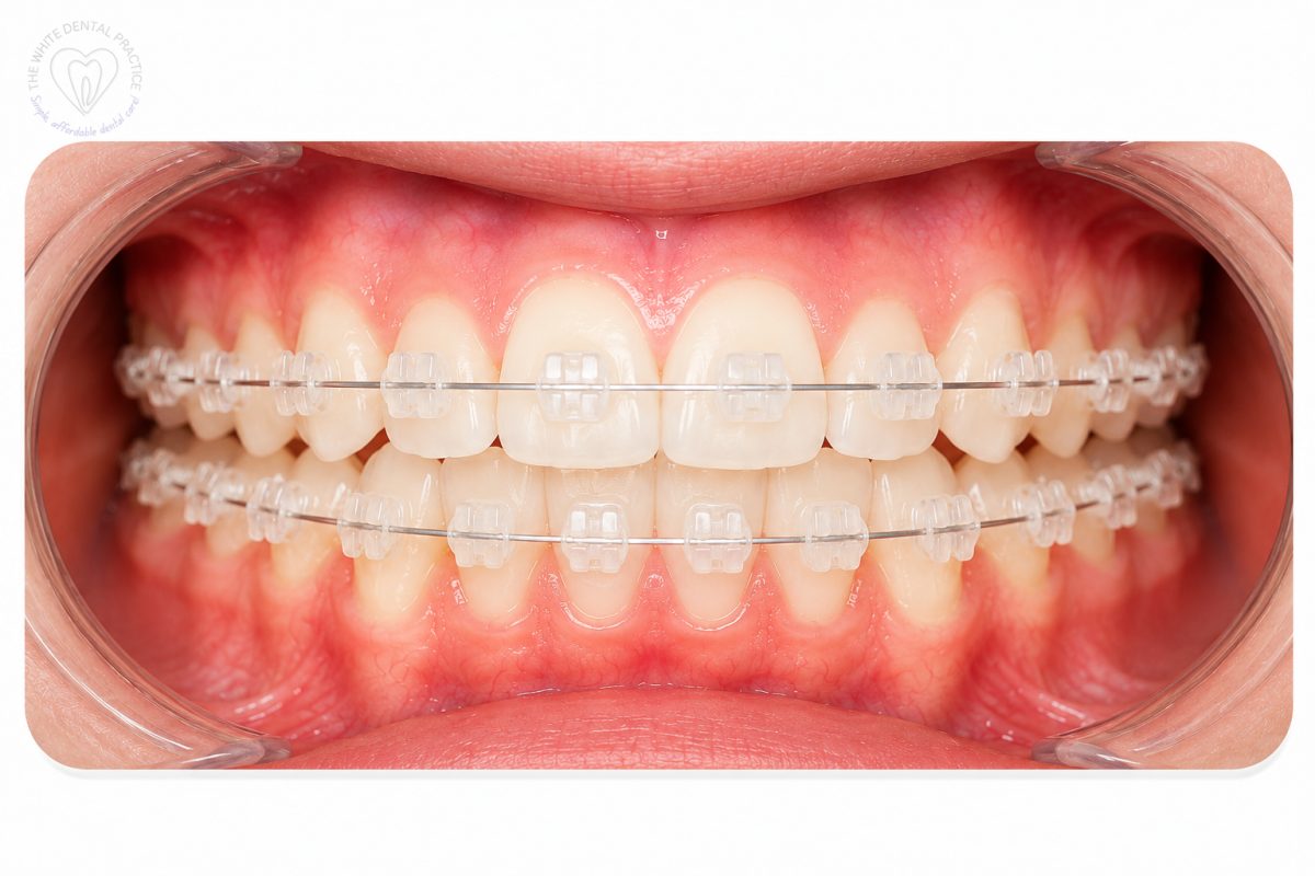 Ceramic Braces with dentist at The White Dental Practice, dental clinic near me in Mankapur Nagpur