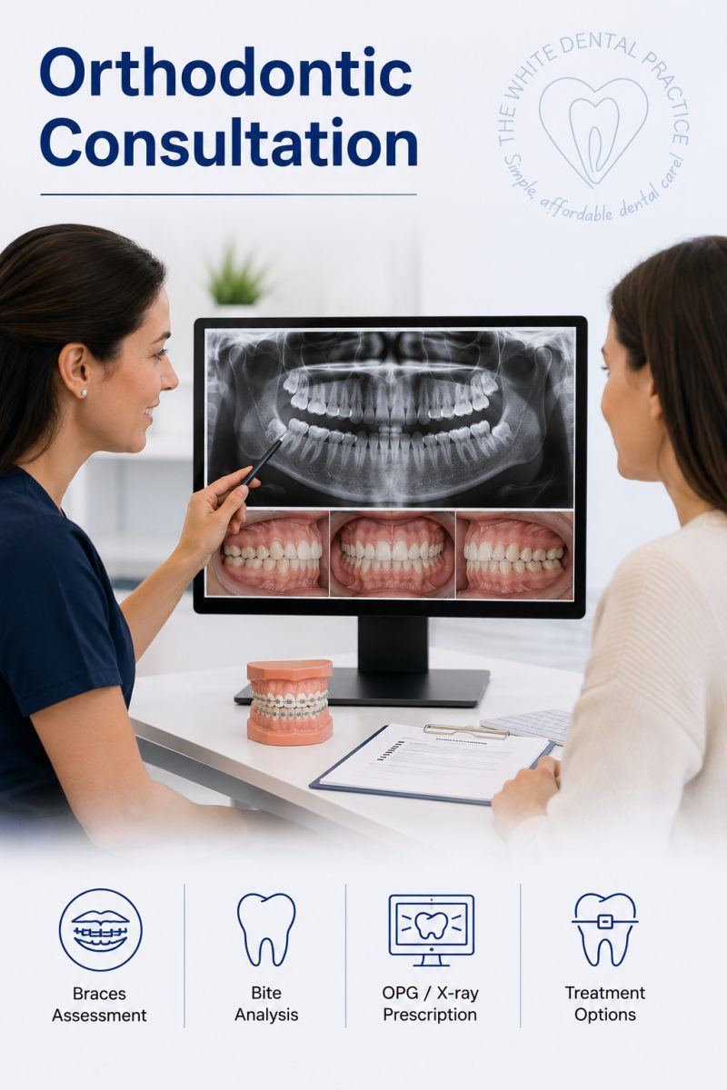Orthodontic Consultation with dentist at The White Dental Practice, dental clinic near me in Mankapur Nagpur