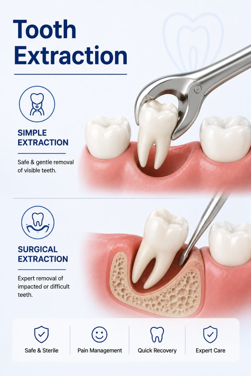 Tooth Extraction & Wisdom Teeth with dentist at The White Dental Practice, dental clinic near me in Mankapur Nagpur
