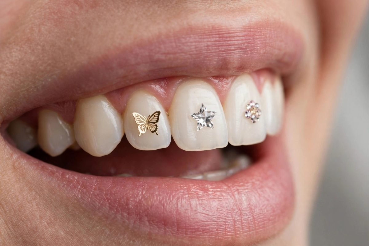Tooth Jewellery with dentist at The White Dental Practice, dental clinic near me in Mankapur Nagpur
